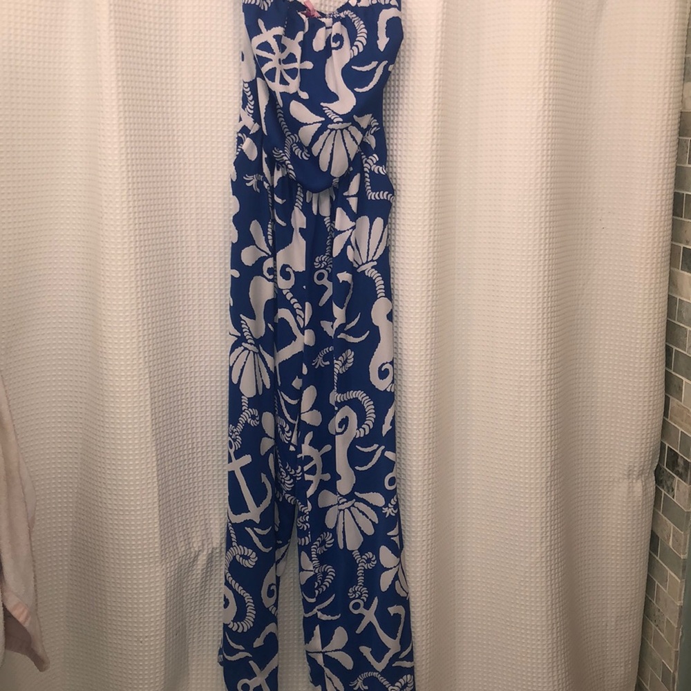 Strapless, front tie, Lily Pulitzer jumpsuit